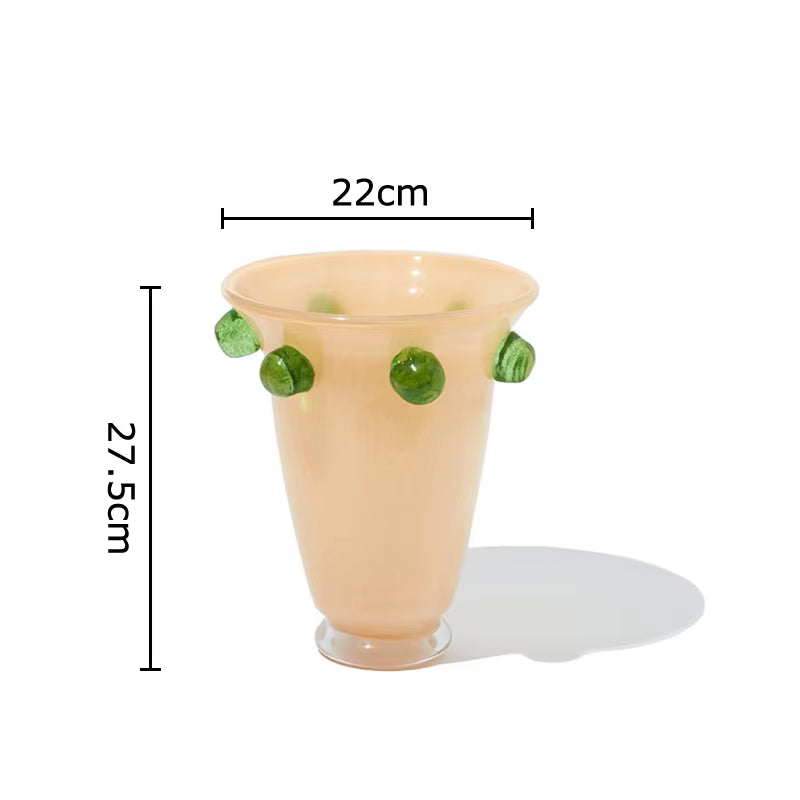 Creative Colorful Glass Vase Desk Decoration Flower Arrangement Hydroponics Flower Pots Floral Vases Room Aesthetic Decor