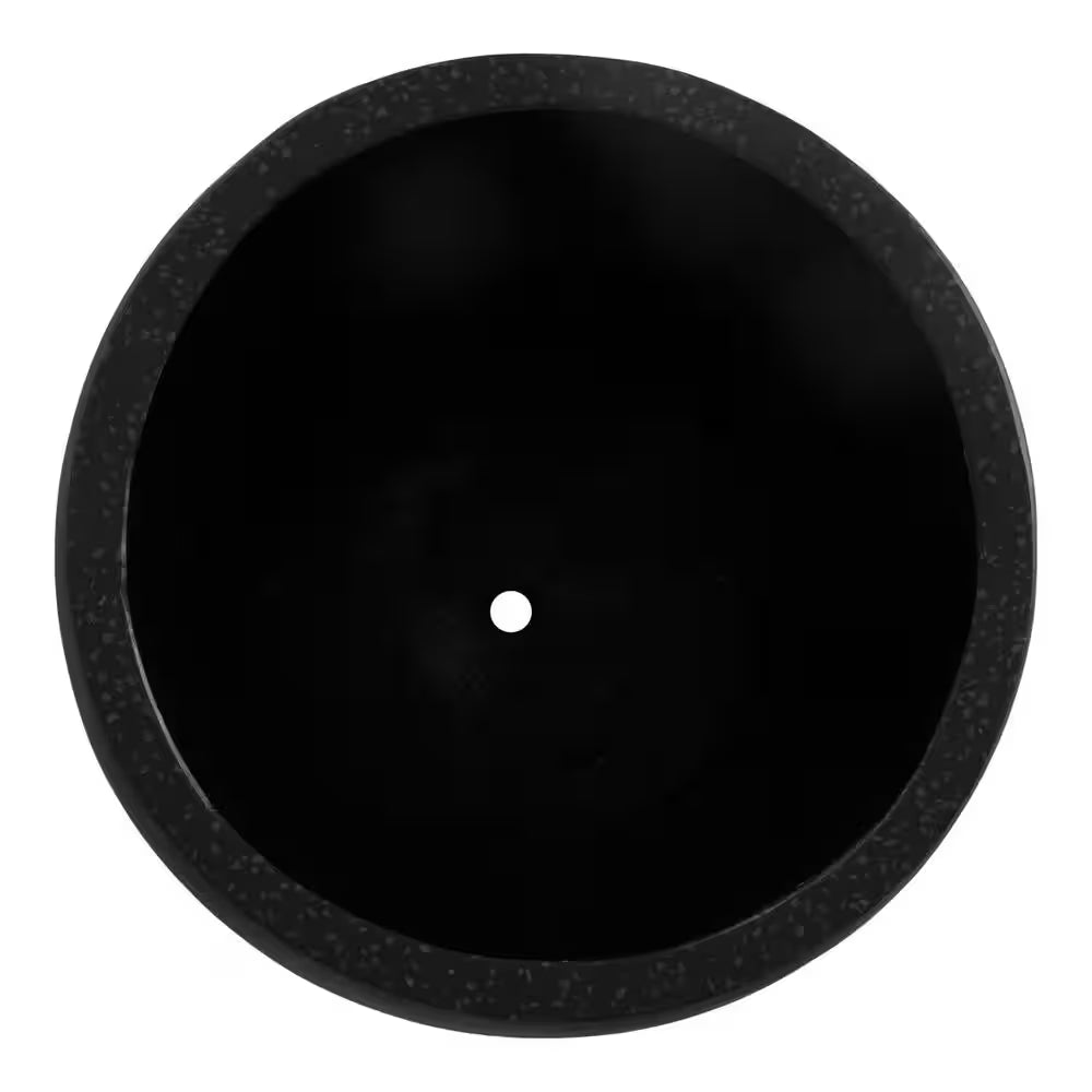 22 In. L X 27 In. H Black Terrazzo round Planter