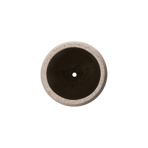 12 In. L X 17 In. H Yellow Terrazzo round Planter